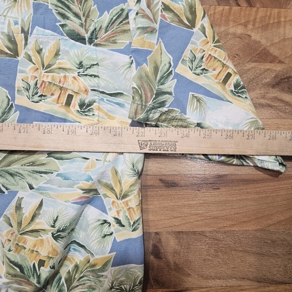 Tori Richard Honolulu Mens Polo Shirt Blue 2003 Tropical Floral Graphic Large - Picture 6 of 9